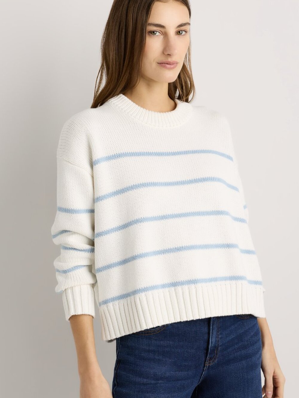 Quince Organic Striped Crew Sweter